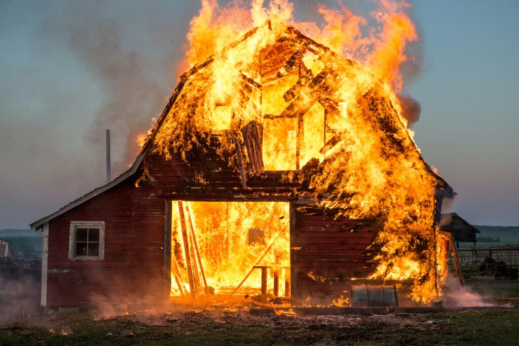 house on fire
